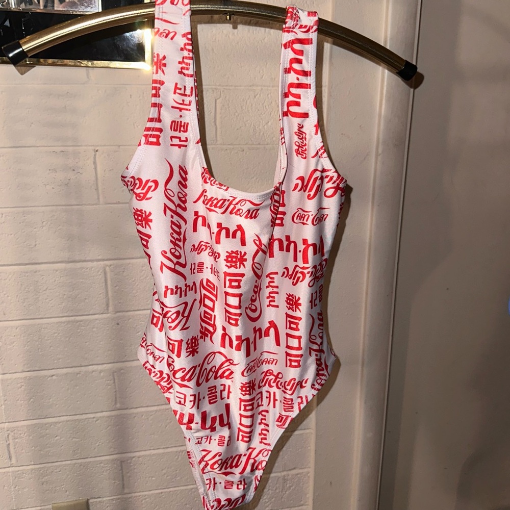 Coca Cola in Multiple Languages One Piece Swim Suit